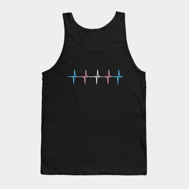 Transgender Pride Heartbeat Pulse Tank Top by thingsandthings